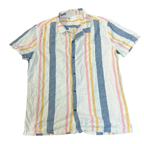Aeropostal Cotton and Hemp Colorful Vertical Stripe Button Down Size XL - Picture 1 of 5